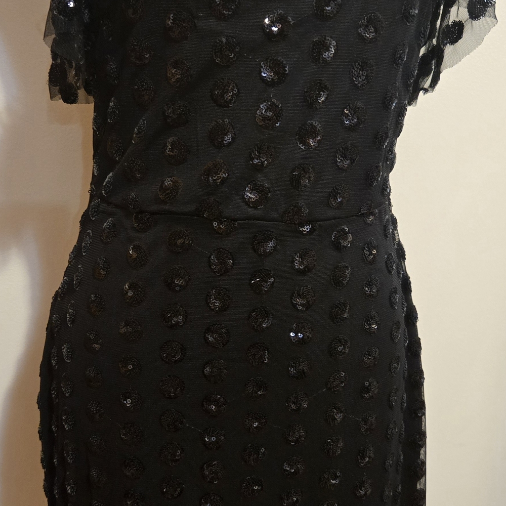 Black Polka Dot Sequin Mini Dress